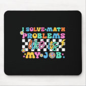 Retro Groovy Math Teacher Funny Back To School Gif Mousepad (Vorne)