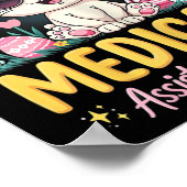 Retro Groovy Medical Istant Squad Bunny Ear Blume Poster (Ecke)