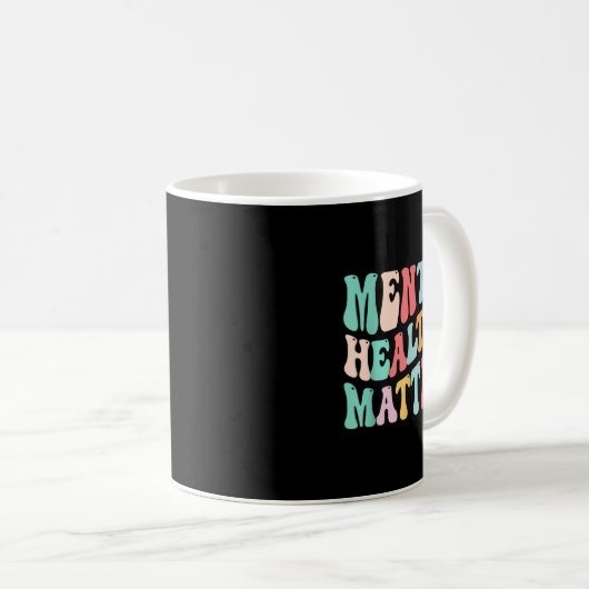Retro Groovy Mental Health Awareness - Mental Heal Kaffeetasse (VorderseiteRechts)