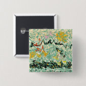 Retro Groovy Mermor Wirbel Abstraktes Muster Button (Vorne & Hinten)
