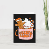 Retro Groovy Merry And Bright Gingerbread Christma Karte (Vorderseite)