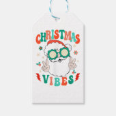 Retro Groovy Merry Christmas Vibes Funny Santa Cla Geschenkanhänger (Vorderseite)