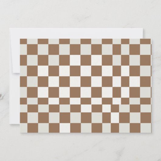 Retro Groovy Merry Vibes nur mit Buffalo Kariert Einladung (Rückseite)