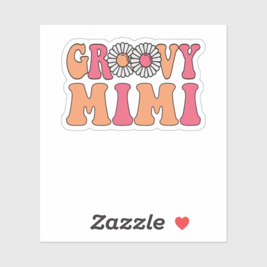 Retro Groovy Mimi Matching Family Aufkleber (Blatt)