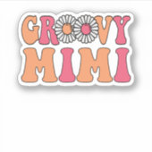 Retro Groovy Mimi Matching Family Aufkleber (Vorderseite)