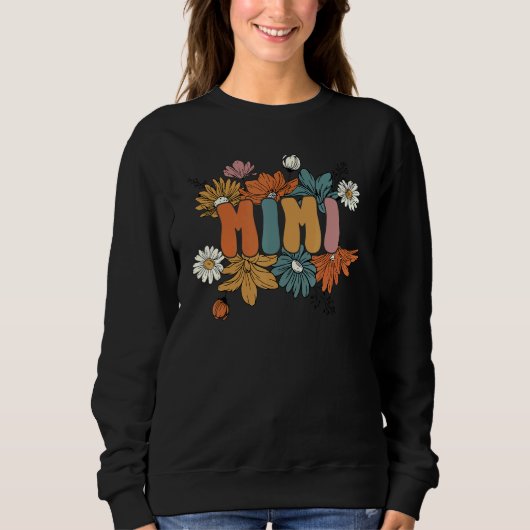 Retro Groovy Mimi One Thankful Mimi Thanksgiving F Sweatshirt (Vorderseite)