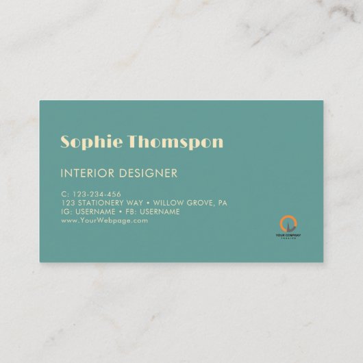 Retro Groovy modern Visitenkarte (Rückseite)