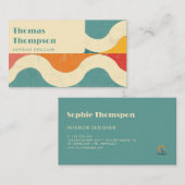 Retro Groovy modern Visitenkarte (Vorne/Hinten)