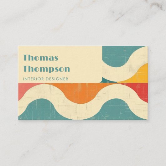 Retro Groovy modern Visitenkarte (Vorderseite)