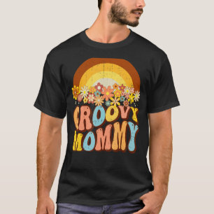 Retro Groovy Mommy Matching Family 1. Geburtstag P T-Shirt