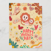 Retro Groovy Mother's Day Card Feiertagskarte (Vorne/Hinten)