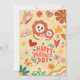 Retro Groovy Mother's Day Card Feiertagskarte