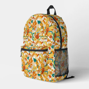 Retro Groovy Mushroom Blume Muster Bedruckter Rucksack
