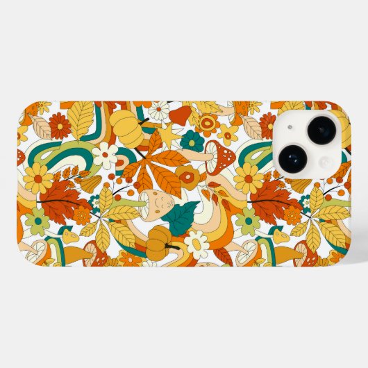 Retro Groovy Mushroom Blume Muster Case-Mate iPhone Hülle (Rückseite (Horizontal))