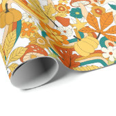 Retro Groovy Mushroom Blume Muster Geschenkpapier (Rolleneckpunkt)