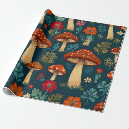 Retro Groovy Mushroom Blume Muster Geschenkpapier
