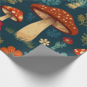 Retro Groovy Mushroom Blume Muster Geschenkpapier (Ecke)