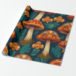 Retro Groovy Mushroom Blume Muster Geschenkpapier