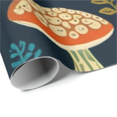 Retro Groovy Mushroom Blume Muster Geschenkpapier (Rolleneckpunkt)