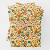 Retro Groovy Mushroom Blume Muster Geschenkpapier Set (Beispiel)