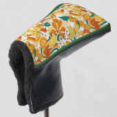 Retro Groovy Mushroom Blume Muster Golf Headcover (3/4 Vorderseite)