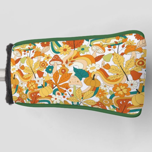 Retro Groovy Mushroom Blume Muster Golf Headcover (Vorderseite)