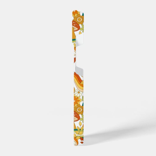 Retro Groovy Mushroom Blume Muster iPhone Hülle (Linke Seite)