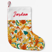 Retro Groovy Mushroom Blume Muster Kleiner Weihnachtsstrumpf (Vorderseite)