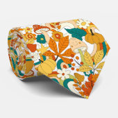 Retro Groovy Mushroom Blume Muster Krawatte (Gerollt)