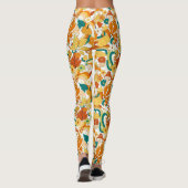 Retro Groovy Mushroom Blume Muster Leggings (Rückseite)