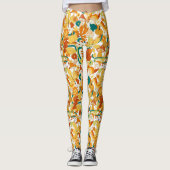 Retro Groovy Mushroom Blume Muster Leggings (Vorderseite)