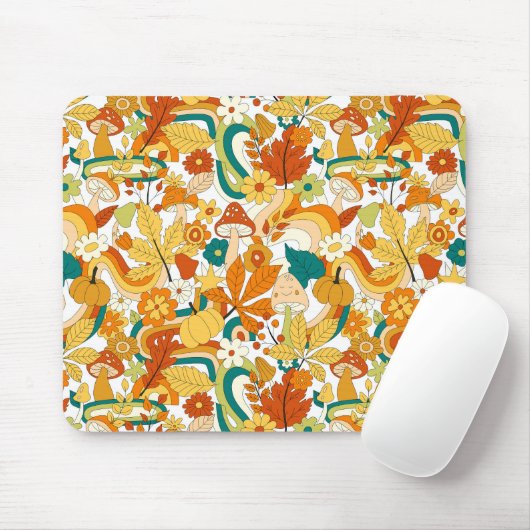 Retro Groovy Mushroom Blume Muster Mousepad (Mit Mouse)