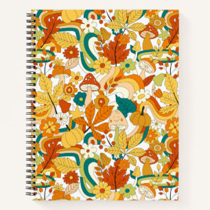 Retro Groovy Mushroom Blume Muster Notizblock