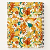 Retro Groovy Mushroom Blume Muster Notizblock (Rückseite)