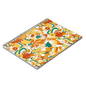 Retro Groovy Mushroom Blume Muster Notizblock (Linke Seite)