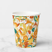 Retro Groovy Mushroom Blume Muster Pappbecher (Rückseite)