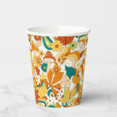 Retro Groovy Mushroom Blume Muster Pappbecher (Links)