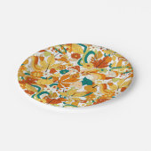 Retro Groovy Mushroom Blume Muster Pappteller (Schrägansicht)