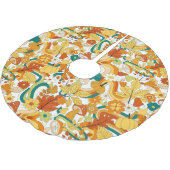 Retro Groovy Mushroom Blume Muster Polyester Weihnachtsbaumdecke (Schrägansicht)