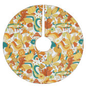 Retro Groovy Mushroom Blume Muster Polyester Weihnachtsbaumdecke (Vorderseite)