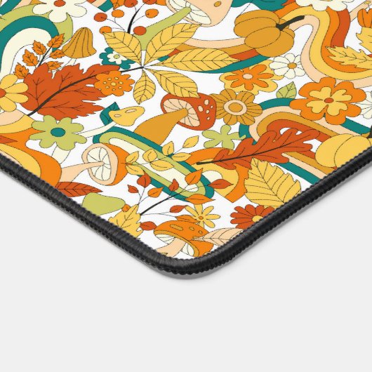 Retro Groovy Mushroom Blume Muster Schreibtischunterlage (Ecke)