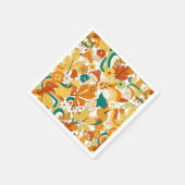 Retro Groovy Mushroom Blume Muster Serviette (Ecke)