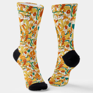 Retro Groovy Mushroom Blume Muster Socken