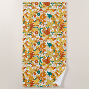 Retro Groovy Mushroom Blume Muster Strandtuch