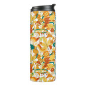 Retro Groovy Mushroom Blume Muster Thermosbecher (Nach links gedreht)