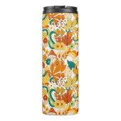 Retro Groovy Mushroom Blume Muster Thermosbecher (Rückseite)