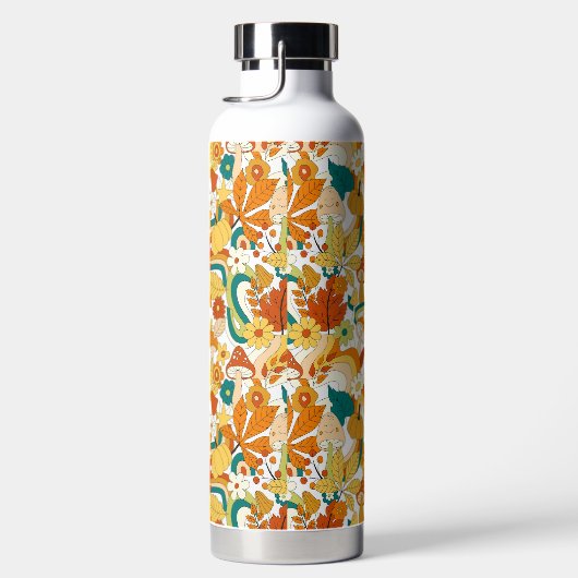 Retro Groovy Mushroom Blume Muster Trinkflasche (Rechts)