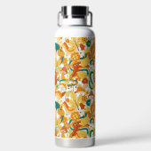 Retro Groovy Mushroom Blume Muster Trinkflasche (Rückseite)