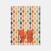 Retro Groovy Muster Fleecedecke (Vorderseite)