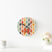 Retro Groovy Muster Runde Wanduhr (Zuhause)
